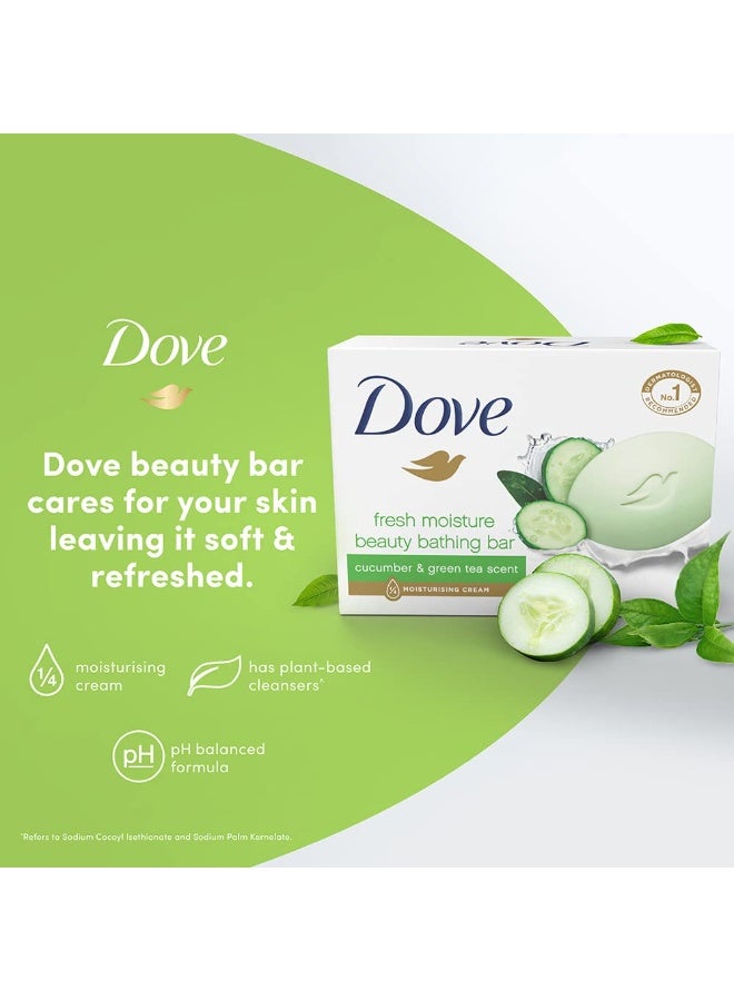 دوف صابون دوف فريش مويستشر بيوتي للاستحمام يمنح البشرة نعومة وانتعاشاً، عبوة من 5 قطع، 75 غرام × 5 - Image 2